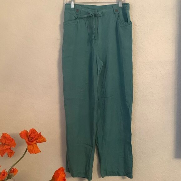 JM collection Green Lightweight Pants Size 10 - Picture 1 of 9